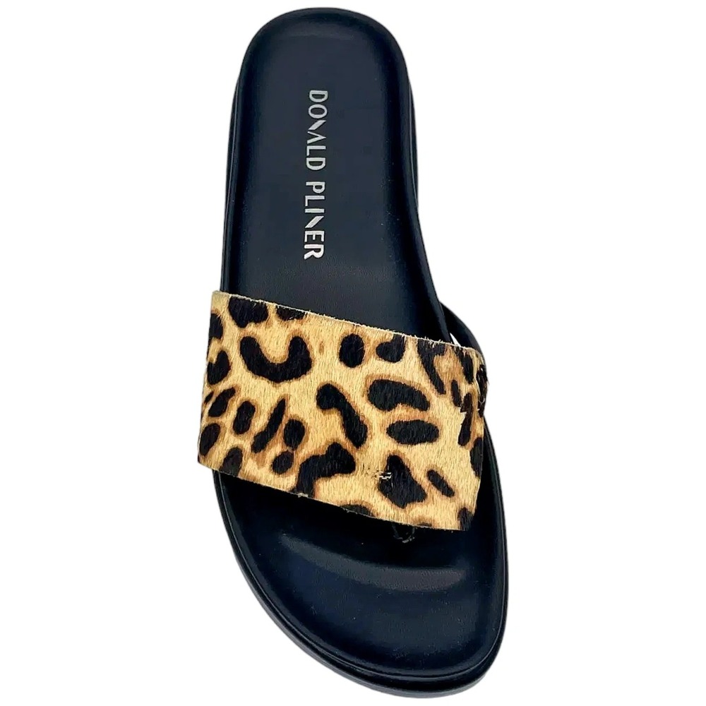 Donald Pliner Fifi Slip On Sandal Women's Size 7M Black Leopard - Picture 2 of 12